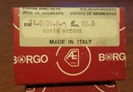 Fiat 124 Sport 1400 / 1600 Piston Ring Set 80.8MM Borgo 34.0108.0 (0.8 Oversize). Fixed Price $103.54.