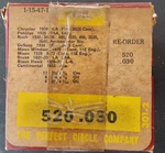 Perfect Circle Piston Ring Set 520 .030 Fits 1934-36 Nash Ambassador 3-3/8". Fixed Price $50.00.