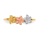 14K Tricolor 3 Tone Pink/rose Yellow White Solid Gold Flower Floral Dainty Ring. Fixed Price $481.58.