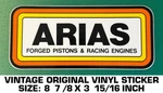 Arias Forged Pistons & Racing Engines - Vintage Original Vinyl Decal Sticker. Fixed Price $7.97.